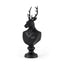 Mercana Mozart 8.2L x 6.0W x 22.5H Black Painted Resin Deer Bust