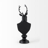 Mercana Mozart 8.2L x 6.0W x 22.5H Black Painted Resin Deer Bust