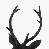 Mercana Mozart 8.2L x 6.0W x 22.5H Black Painted Resin Deer Bust