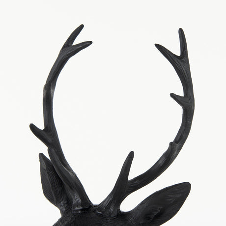 Mercana Mozart 8.2L x 6.0W x 22.5H Black Painted Resin Deer Bust