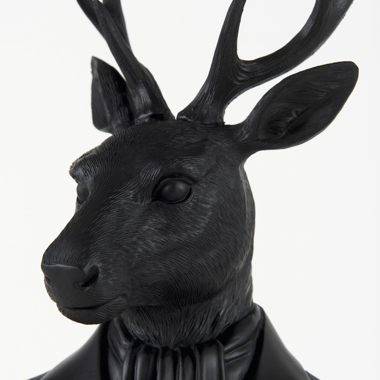 Mercana Mozart 8.2L x 6.0W x 22.5H Black Painted Resin Deer Bust