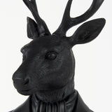 Mercana Mozart 8.2L x 6.0W x 22.5H Black Painted Resin Deer Bust
