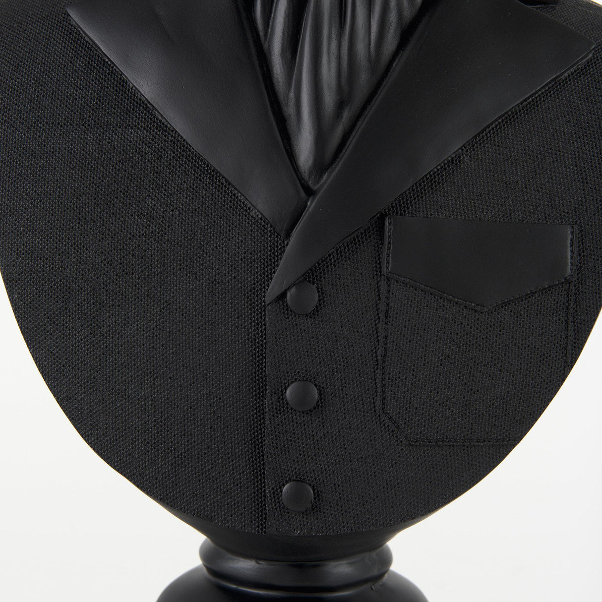 Mercana Mozart 8.2L x 6.0W x 22.5H Black Painted Resin Deer Bust