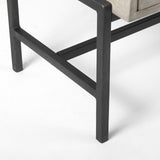 Mercana Arelius 36L x 18W x 32H Gray Wood, Black Metal Base w/ 2 Glass Doors Accent Cabinet