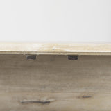 Mercana Arelius 36L x 18W x 32H White Wood, Gold Metal Base w/ 2 Glass Doors Accent Cabinet