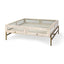 Mercana Arelius 42L x 42W x 15H White Wood W/ Gold Metal Base Square Display Coffee Table