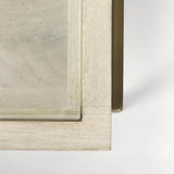 Mercana Arelius 42L x 42W x 15H White Wood W/ Gold Metal Base Square Display Coffee Table