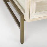 Mercana Arelius 42L x 42W x 15H White Wood W/ Gold Metal Base Square Display Coffee Table