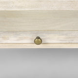 Mercana Arelius 42L x 42W x 15H White Wood W/ Gold Metal Base Square Display Coffee Table
