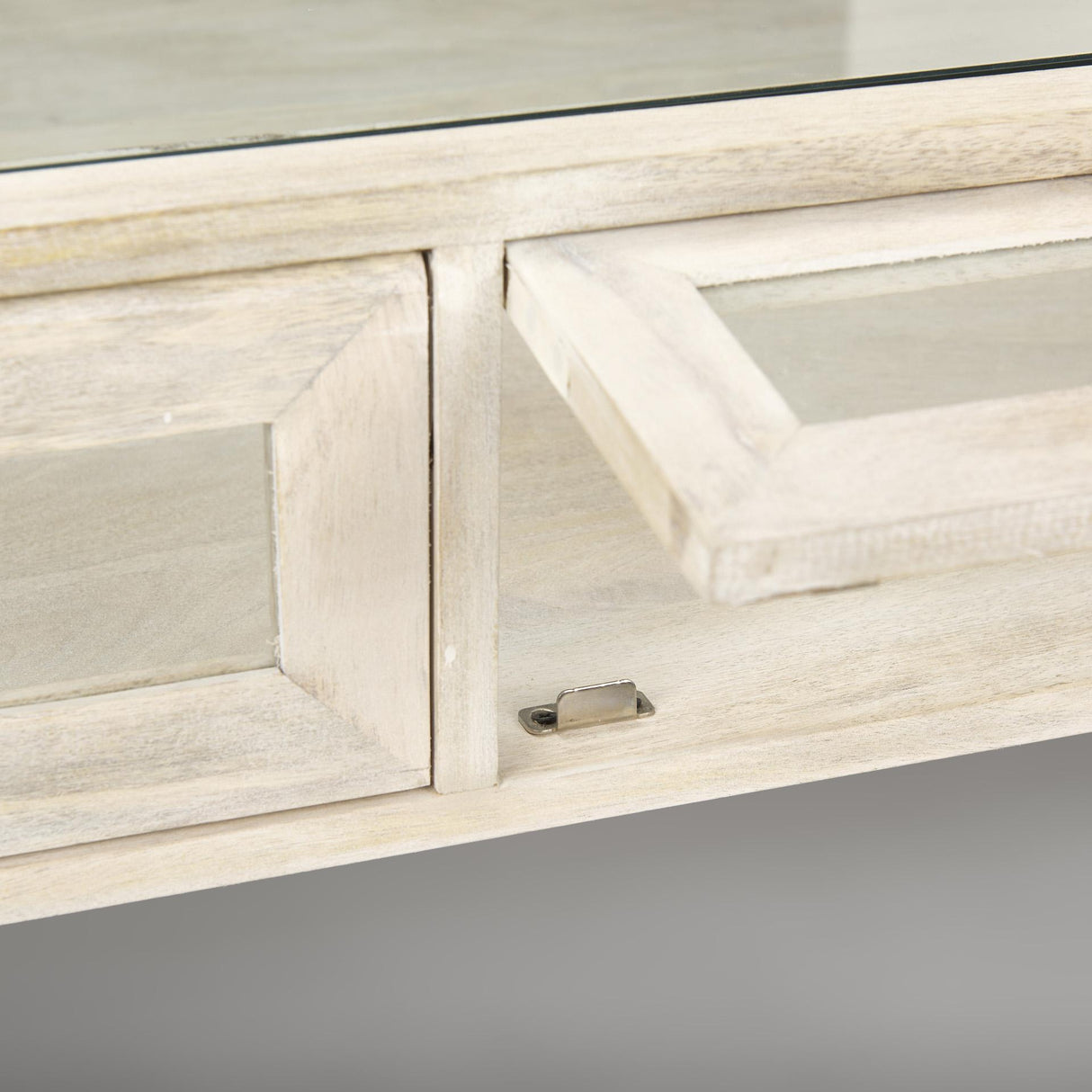 Mercana Arelius 42L x 42W x 15H White Wood W/ Gold Metal Base Square Display Coffee Table