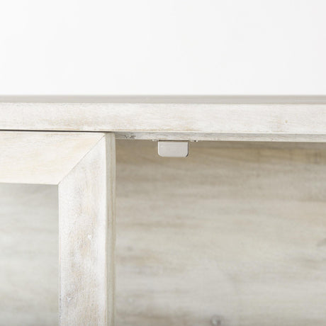 Mercana Arelius 36L x 18.75W x 63H White Wood W/ Gold Metal Base Display Cabinet