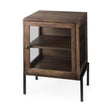 Mercana Arelius 20L x 18W x 26H Medium Brown Wood W/ Black Metal Frame End/Side Table