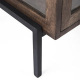 Mercana Arelius 20L x 18W x 26H Medium Brown Wood W/ Black Metal Frame End/Side Table