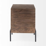 Mercana Arelius 20L x 18W x 26H Medium Brown Wood W/ Black Metal Frame End/Side Table