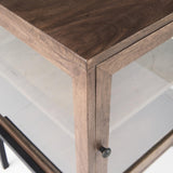 Mercana Arelius 20L x 18W x 26H Medium Brown Wood W/ Black Metal Frame End/Side Table