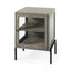 Mercana Arelius 20L x 18W x 26H Gray Wood W/ Black Metal Frame End/Side Table