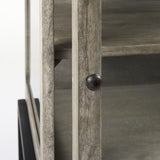 Mercana Arelius 20L x 18W x 26H Gray Wood W/ Black Metal Frame End/Side Table