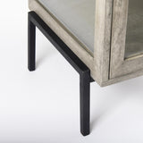 Mercana Arelius 20L x 18W x 26H Gray Wood W/ Black Metal Frame End/Side Table