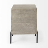 Mercana Arelius 20L x 18W x 26H Gray Wood W/ Black Metal Frame End/Side Table