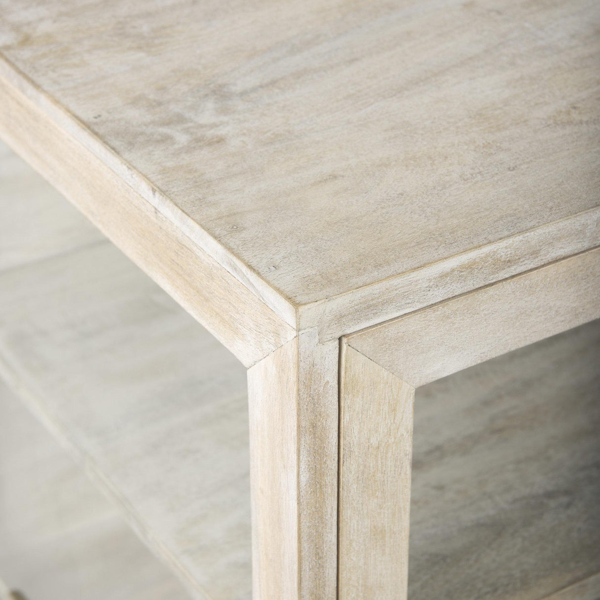 Mercana Arelius 20L x 18W x 26H White Wood W/ Gold Metal Frame End/Side Table