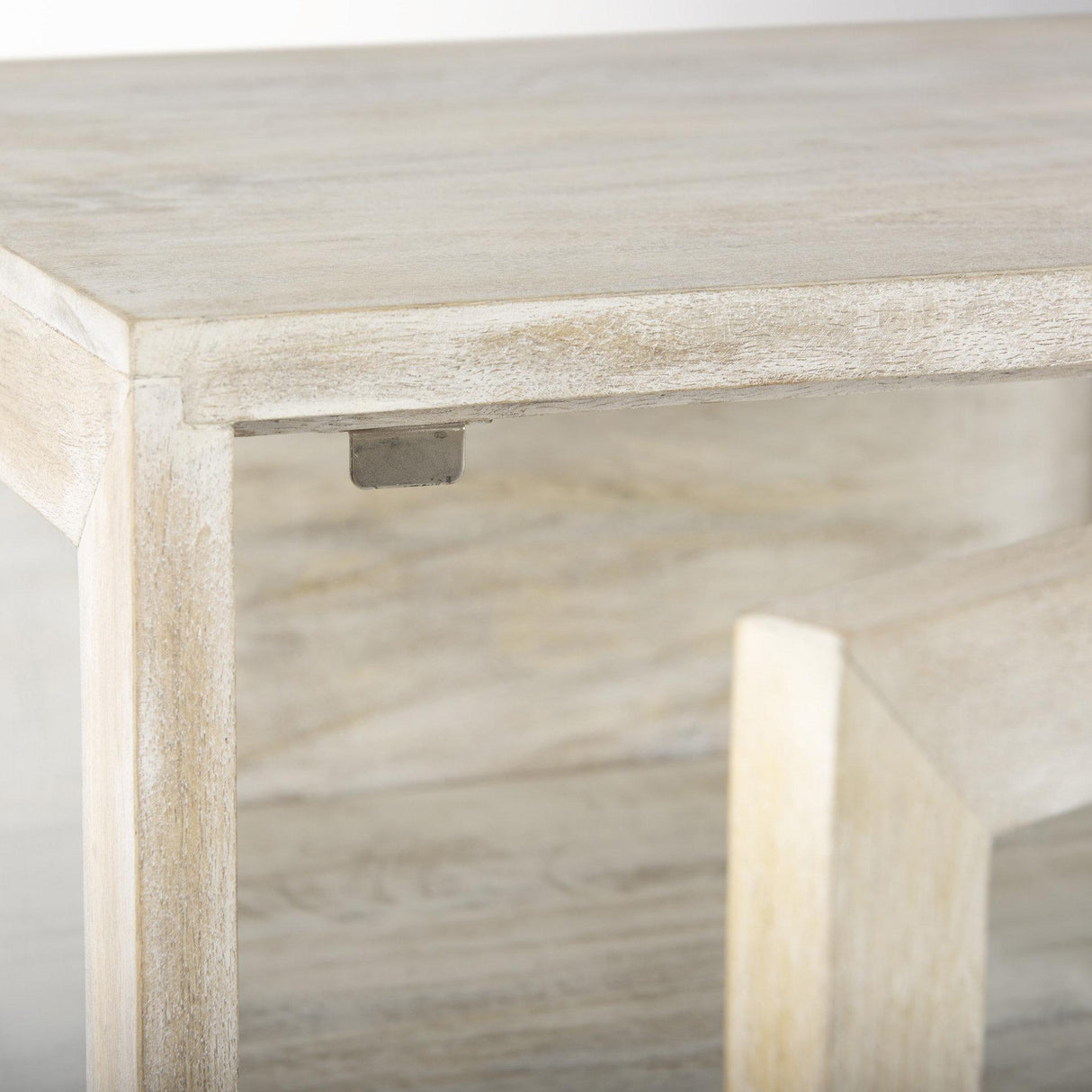 Mercana Arelius 20L x 18W x 26H White Wood W/ Gold Metal Frame End/Side Table