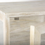 Mercana Arelius 20L x 18W x 26H White Wood W/ Gold Metal Frame End/Side Table
