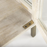 Mercana Arelius 20L x 18W x 26H White Wood W/ Gold Metal Frame End/Side Table