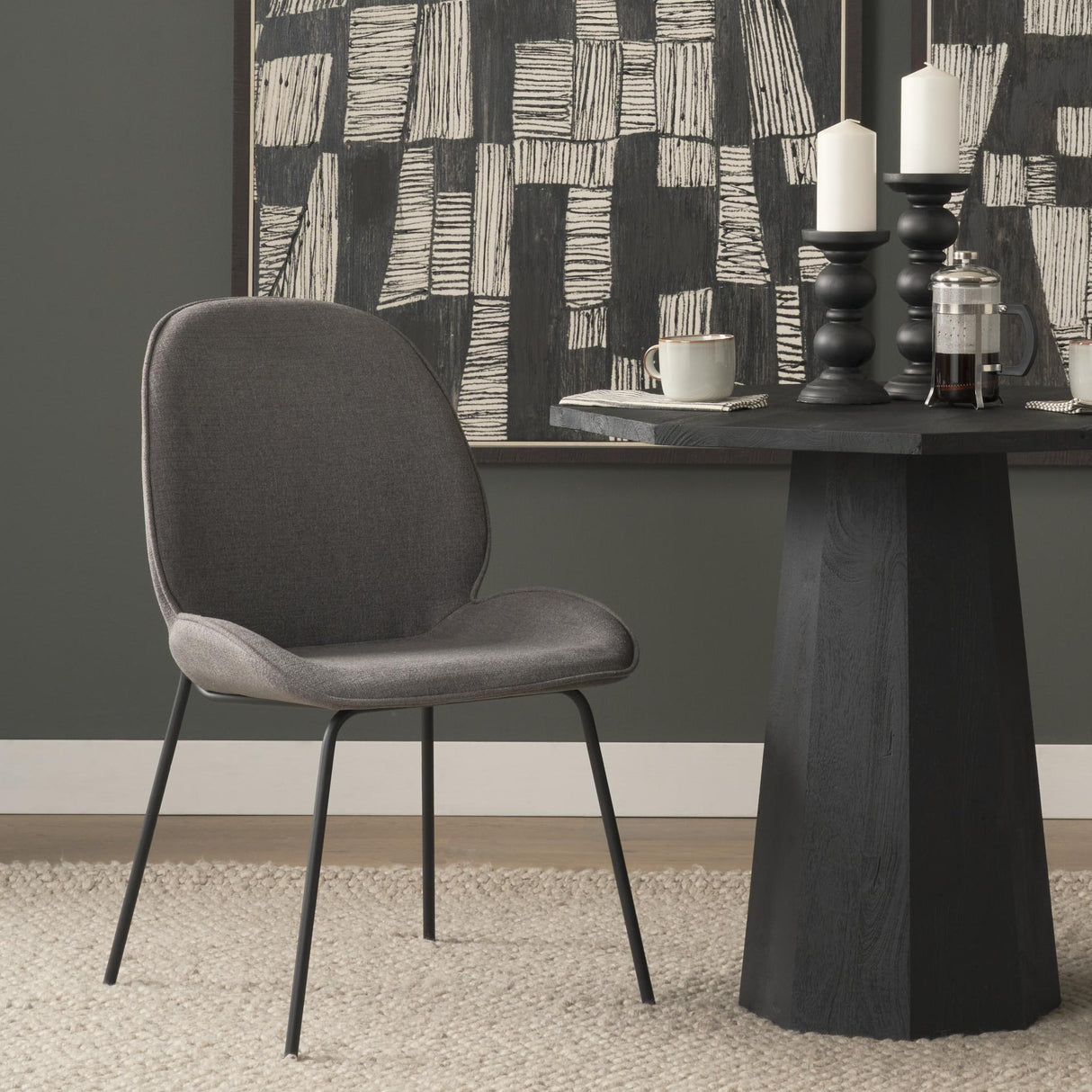 Mercana Inala Grey Seat Metal Frame Dining Chair