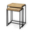 Mercana Karissa (Set of 2) 19.3L x 13W x 24.8H Light Brown Wood Top W/Black Metal Base Nesting Accent Tables