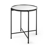 Mercana Samantha (Small) Black Mirror Top Accent Table