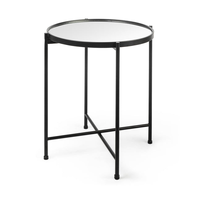 Mercana Samantha (Small) Black Mirror Top Accent Table