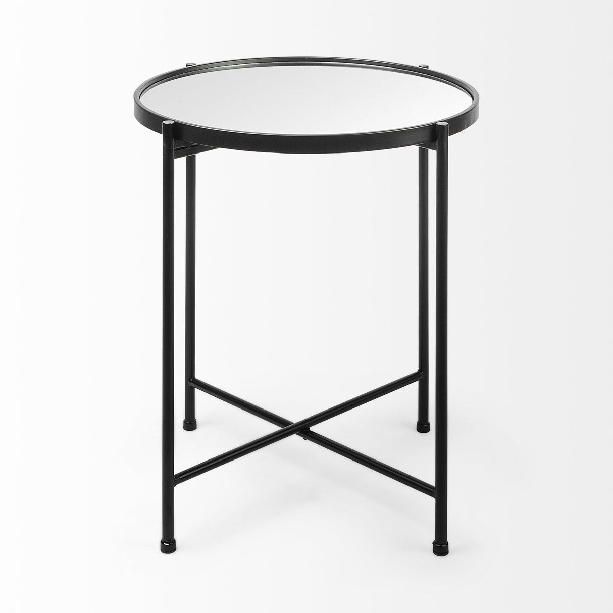Mercana Samantha (Small) Black Mirror Top Accent Table