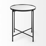 Mercana Samantha (Small) Black Mirror Top Accent Table