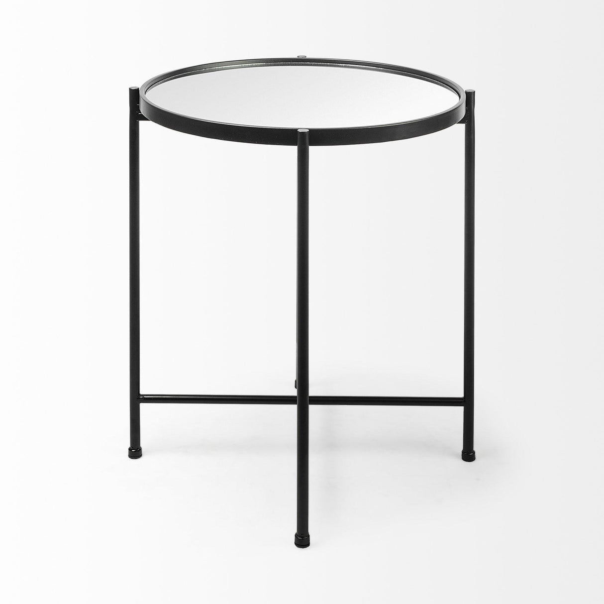 Mercana Samantha (Small) Black Mirror Top Accent Table