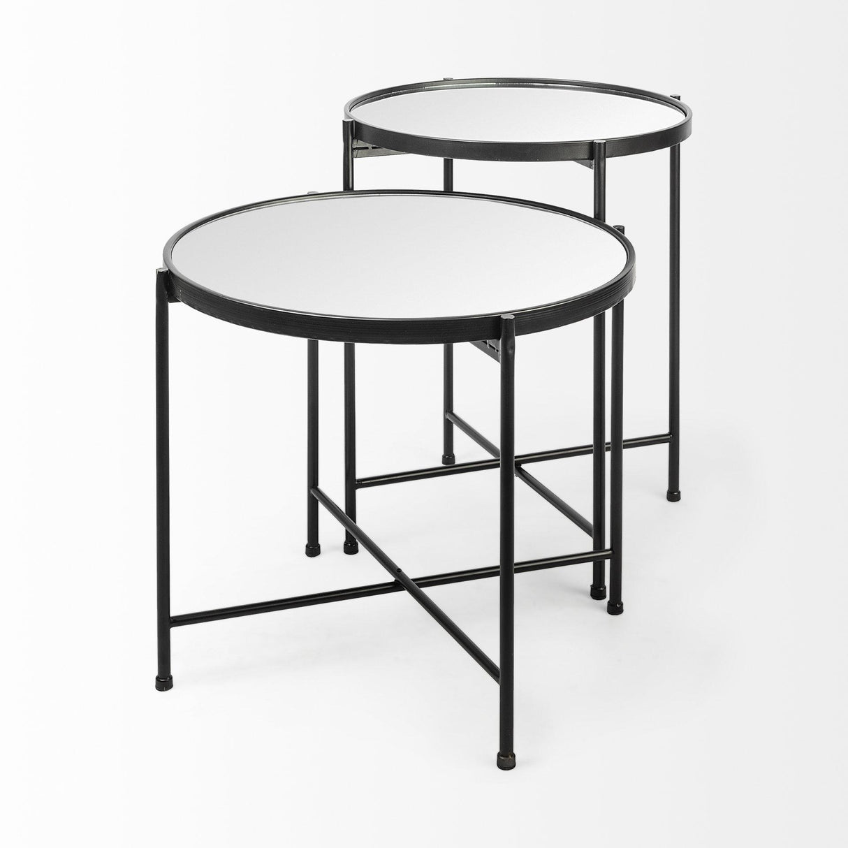 Mercana Samantha (Small) Black Mirror Top Accent Table