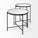 Mercana Samantha (Small) Black Mirror Top Accent Table
