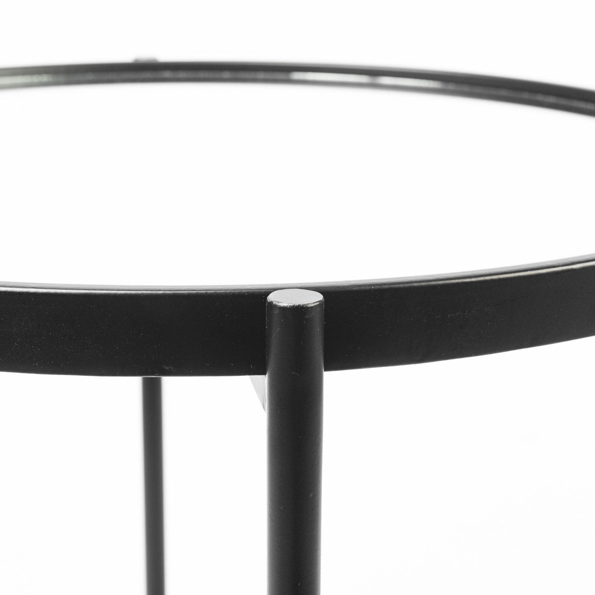 Mercana Samantha (Small) Black Mirror Top Accent Table