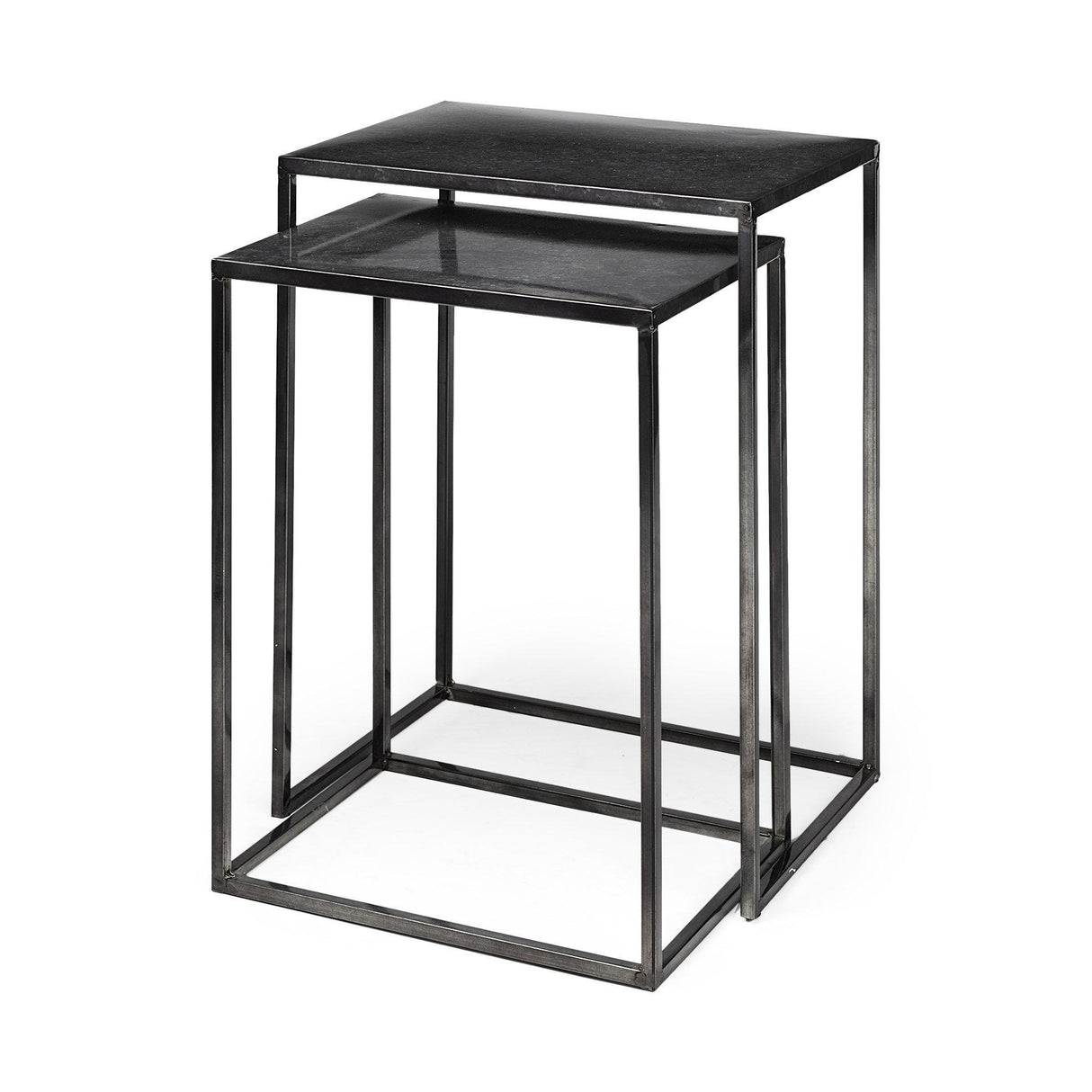 Mercana Kasey (Set of 2) 17.7L x 12.6W x 24.4H Galvanized Metal Nesting Accent Tables