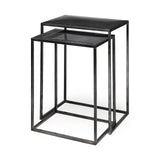Mercana Kasey (Set of 2) 17.7L x 12.6W x 24.4H Galvanized Metal Nesting Accent Tables