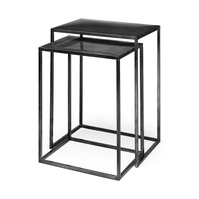 Mercana Kasey (Set of 2) 17.7L x 12.6W x 24.4H Galvanized Metal Nesting Accent Tables