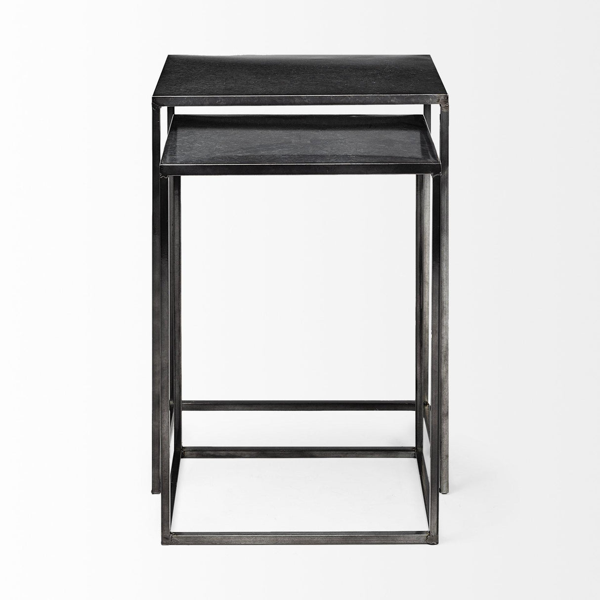 Mercana Kasey (Set of 2) 17.7L x 12.6W x 24.4H Galvanized Metal Nesting Accent Tables