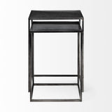 Mercana Kasey (Set of 2) 17.7L x 12.6W x 24.4H Galvanized Metal Nesting Accent Tables