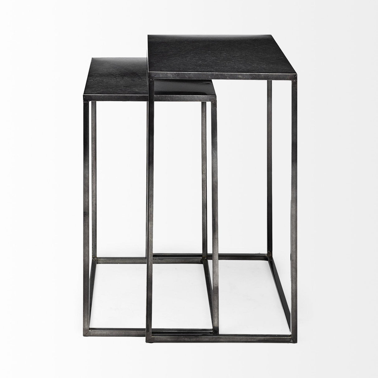 Mercana Kasey (Set of 2) 17.7L x 12.6W x 24.4H Galvanized Metal Nesting Accent Tables