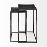 Mercana Kasey (Set of 2) 17.7L x 12.6W x 24.4H Galvanized Metal Nesting Accent Tables