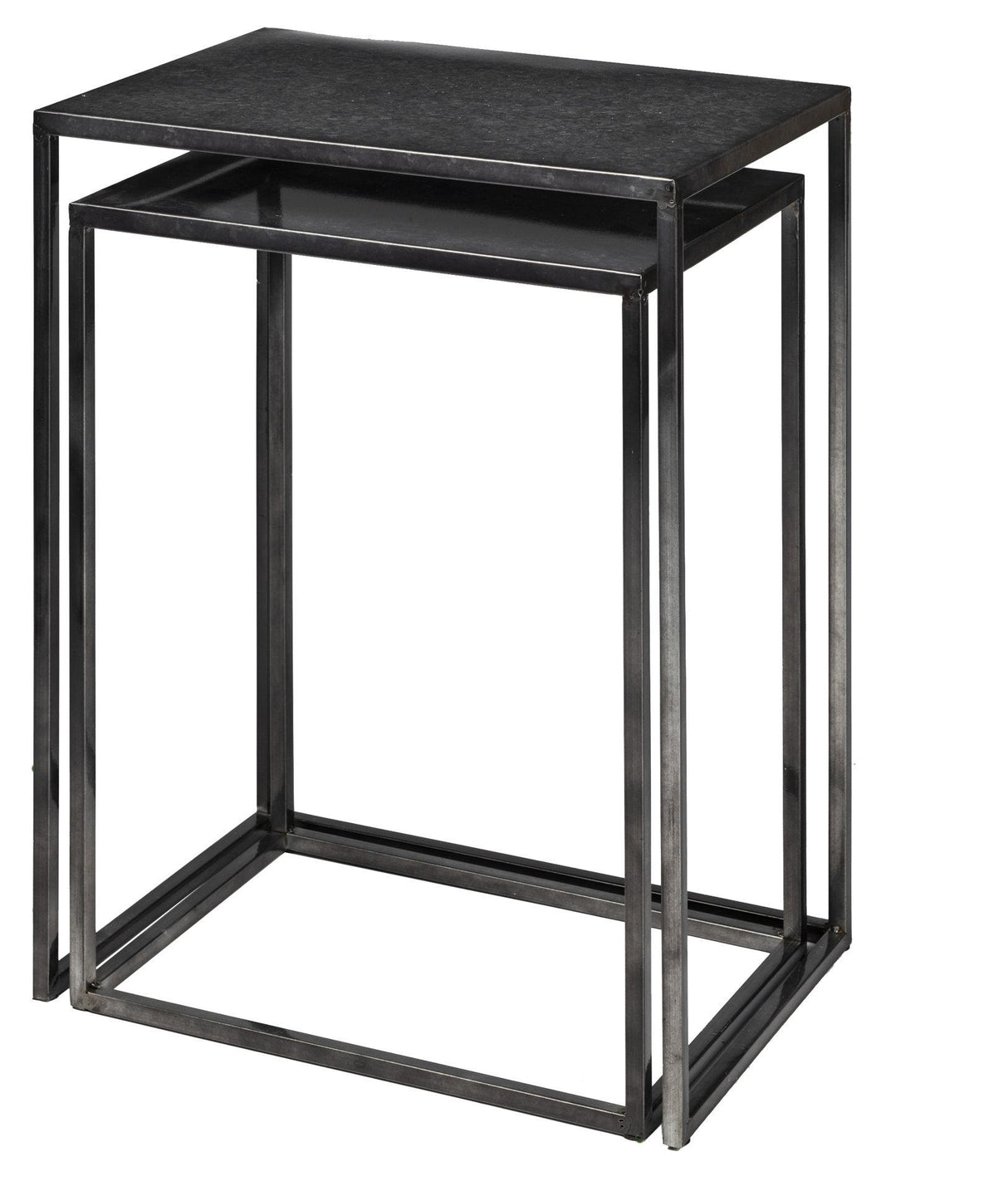 Mercana Kasey (Set of 2) 17.7L x 12.6W x 24.4H Galvanized Metal Nesting Accent Tables