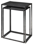 Mercana Kasey (Set of 2) 17.7L x 12.6W x 24.4H Galvanized Metal Nesting Accent Tables
