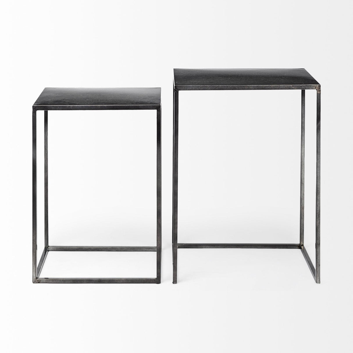 Mercana Kasey (Set of 2) 17.7L x 12.6W x 24.4H Galvanized Metal Nesting Accent Tables