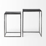 Mercana Kasey (Set of 2) 17.7L x 12.6W x 24.4H Galvanized Metal Nesting Accent Tables