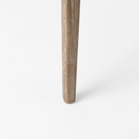 Mercana Clara Light Brown Wood W/ Cream Fabric Seat and Cane Back Armless Dining Chair