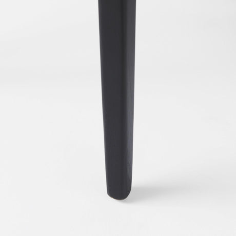 Mercana Clara Black Wood W/ Cream Fabric Seat and Cane Back Armless Dining Chair